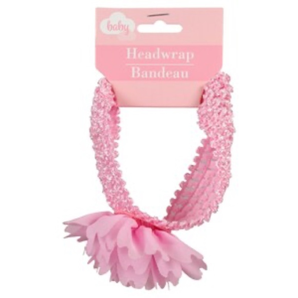 Baby Pink Flower Head Wrap